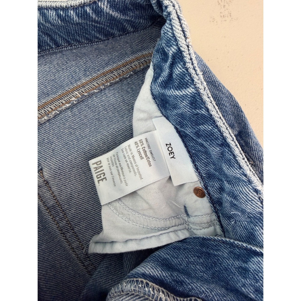PAIGE Zoey Wide Leg Jeans Blue Coastline Drawstring High Rise 26 - Picture 7 of 8